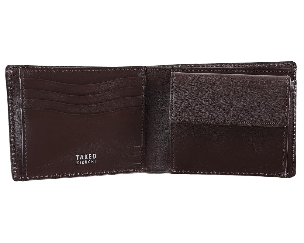Takeo Kikuchi Bifold Genuine Hand 3071 Men's Wallet, Leather, Leather, Camel,