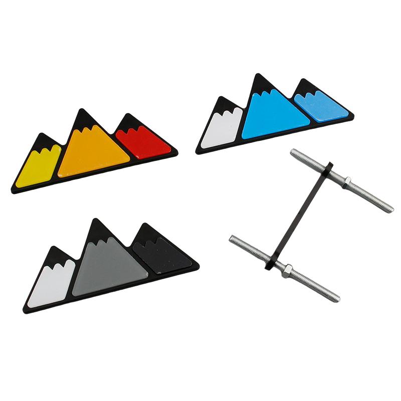 ABS New Grille Tricolor Emblem Snow Mountail Badge Three-color Colorful Styling Accessories