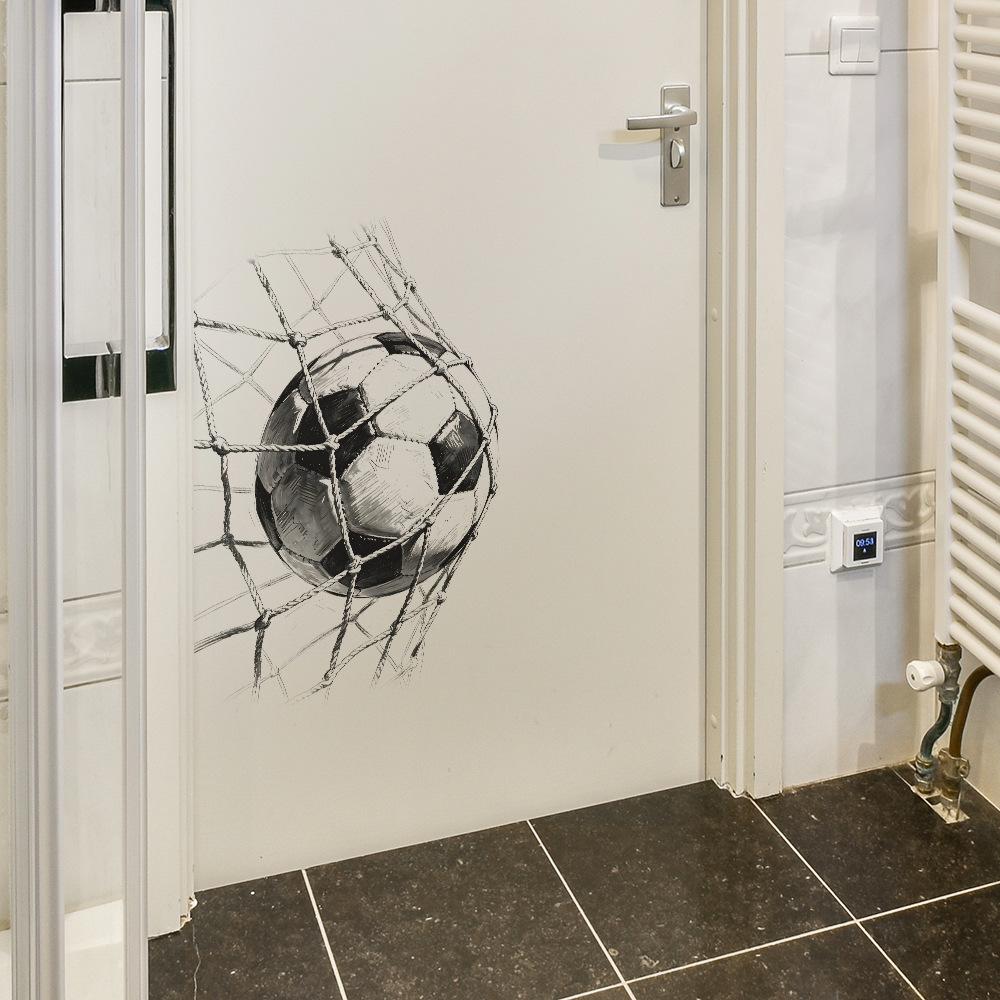 Selbstklebende Fußballtornetz Wandaufkleber für Kinderzimmer Schlafzimmer Eingangsbereich Wohnheim Hausdekoration