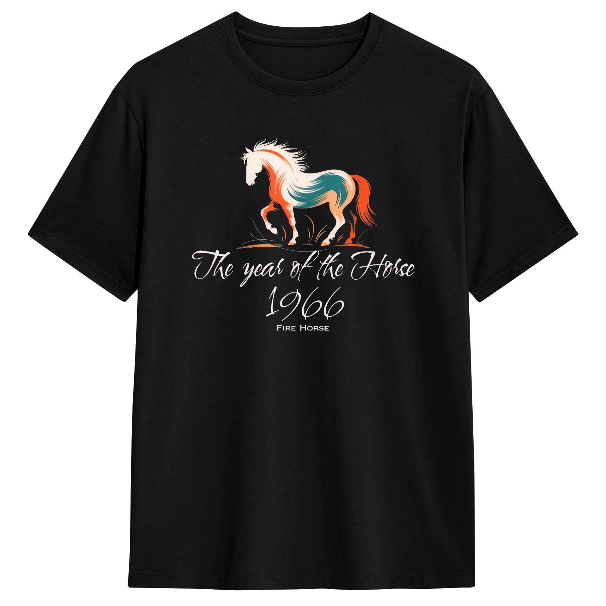 Harajuku T Shirt Beach Year of The Horse 1966 Fire Horse 1966 Hip Hop T Shirt Cotton T Shirt for Adult Y2K UnisexS Clothing SUMMER S