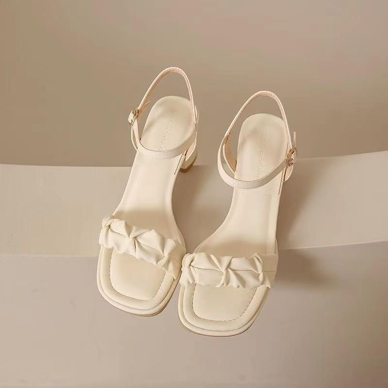 Summer new design unique fan versatile word with sandals with skirt fashion