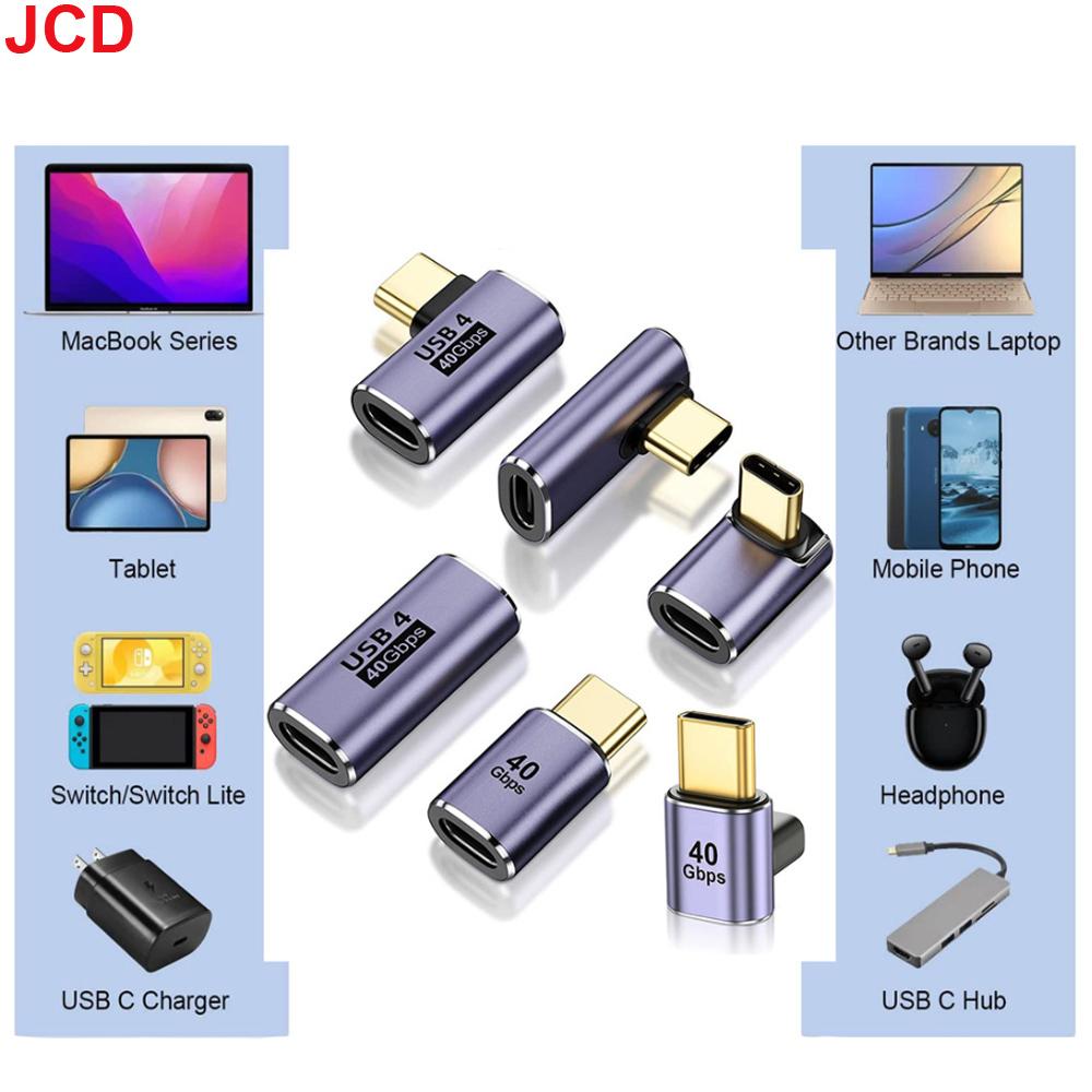 USB4.0 40Gbps OTG Type C 90 Degree Adapter 100W 5A USB C To Type C Fast Charging Converter USB C Data Adapter For Macbook 8K60HZ