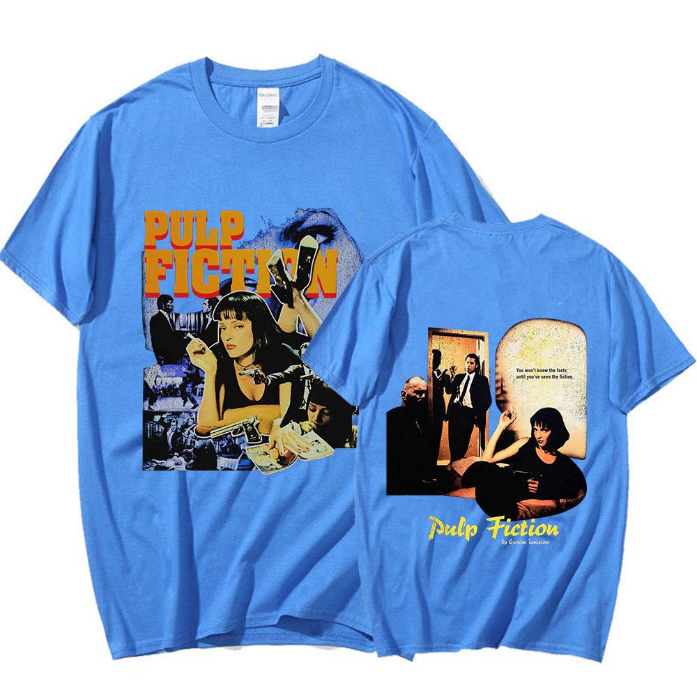 90s Vintage Movie Quentin Tarantino Pulp Fiction Mia Wallace T Shirt Men Women Casual Cotton T-shirt Gothic T-shirts Streetwear
