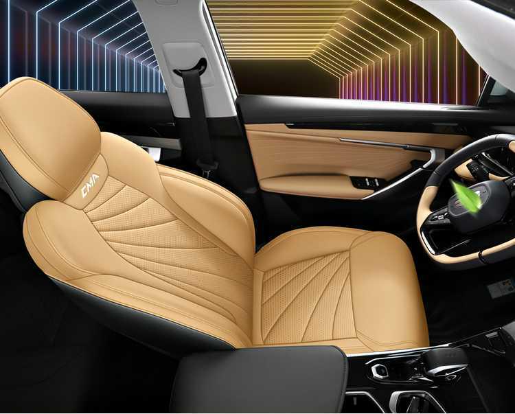 Breathable Perforated Leather Seat Covers for 23-25 Geely Boyue L – Full Coverage, Four-Season Use