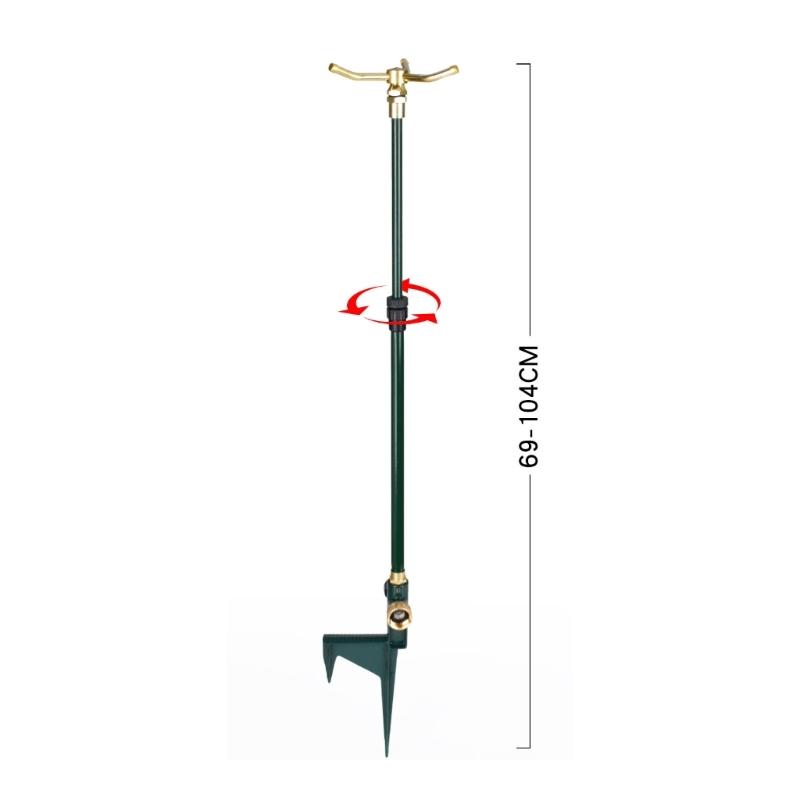 Extendable 360 Degree Swiveling 3 Arm Metal Sprinkler Featuring Solid Metal Base For Large Area Coverage