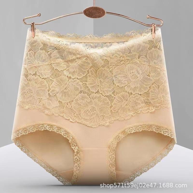 Panties Female Ladies' High Waisted Lace Briefs Comfortable Underwear Made Lingerie Bottom Slim Fit Shaping Waist Briefs Lingerie