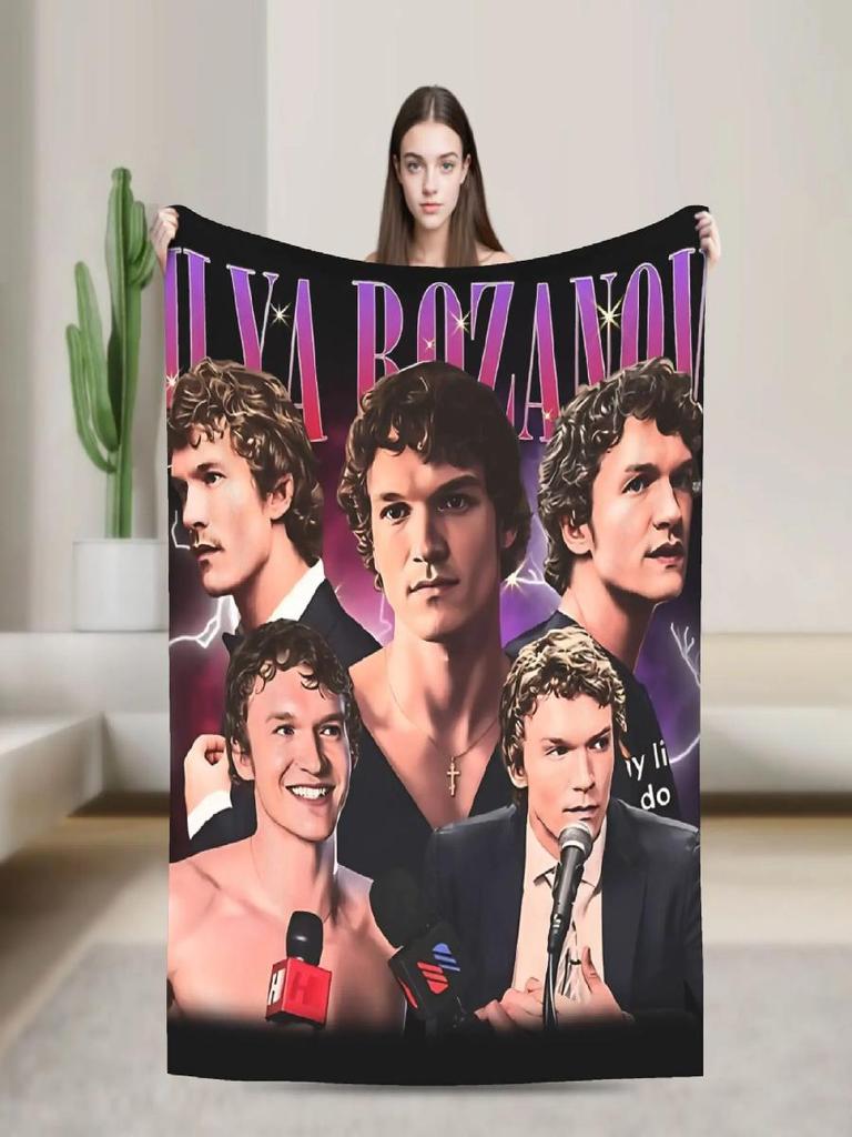 Super Soft Flannel Throw Blanket for Kids Picnic Living Room Sofa  Vintage Ilya Rozanov Bootleg Design Bedspread Cover