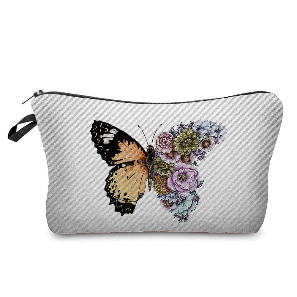 Women Flower Print Cosmetic Bag Toiletries Organize Travel Storage Case 6670