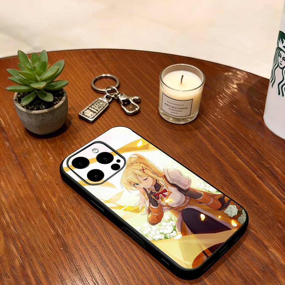 

Konosuba Phone Case Soft Silicone black For IPhone 17 16 15 14 13 12 11 X XR Plus Pro Max Plus iPhone15Pro