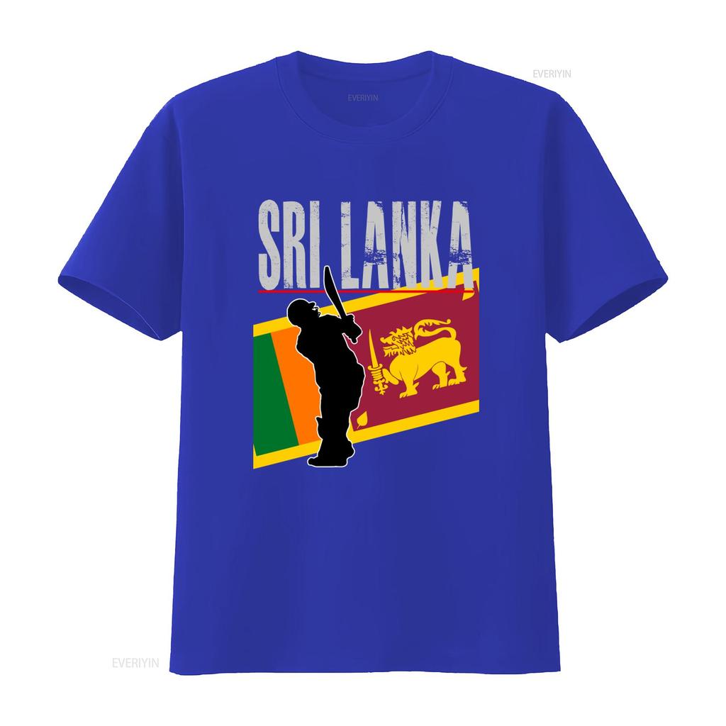 Sri Lanka Flagge Cricket Spieler T-Shirt für Fielder Bowler Bats Unisex Unterstützer Stilvolles und Patriotisches Design vintage