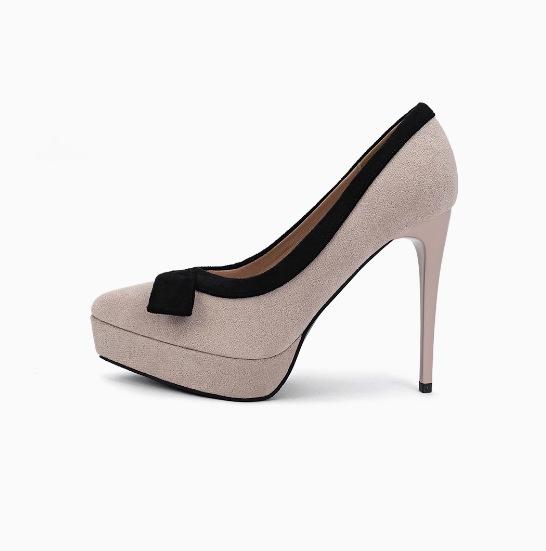 2025 Beautiful Single Shoes Gentle Bow Thin Heel Waterproof Table High Heels with Small Night Shoes