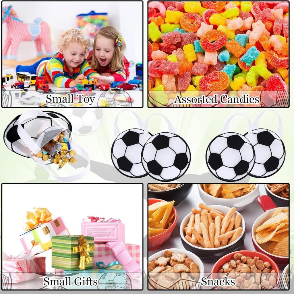 Sports Party Favor Bags Ball Themed Goodie Candy Bags Soccer Snacks Soccer Non Woven Gift Bags for Sport Party