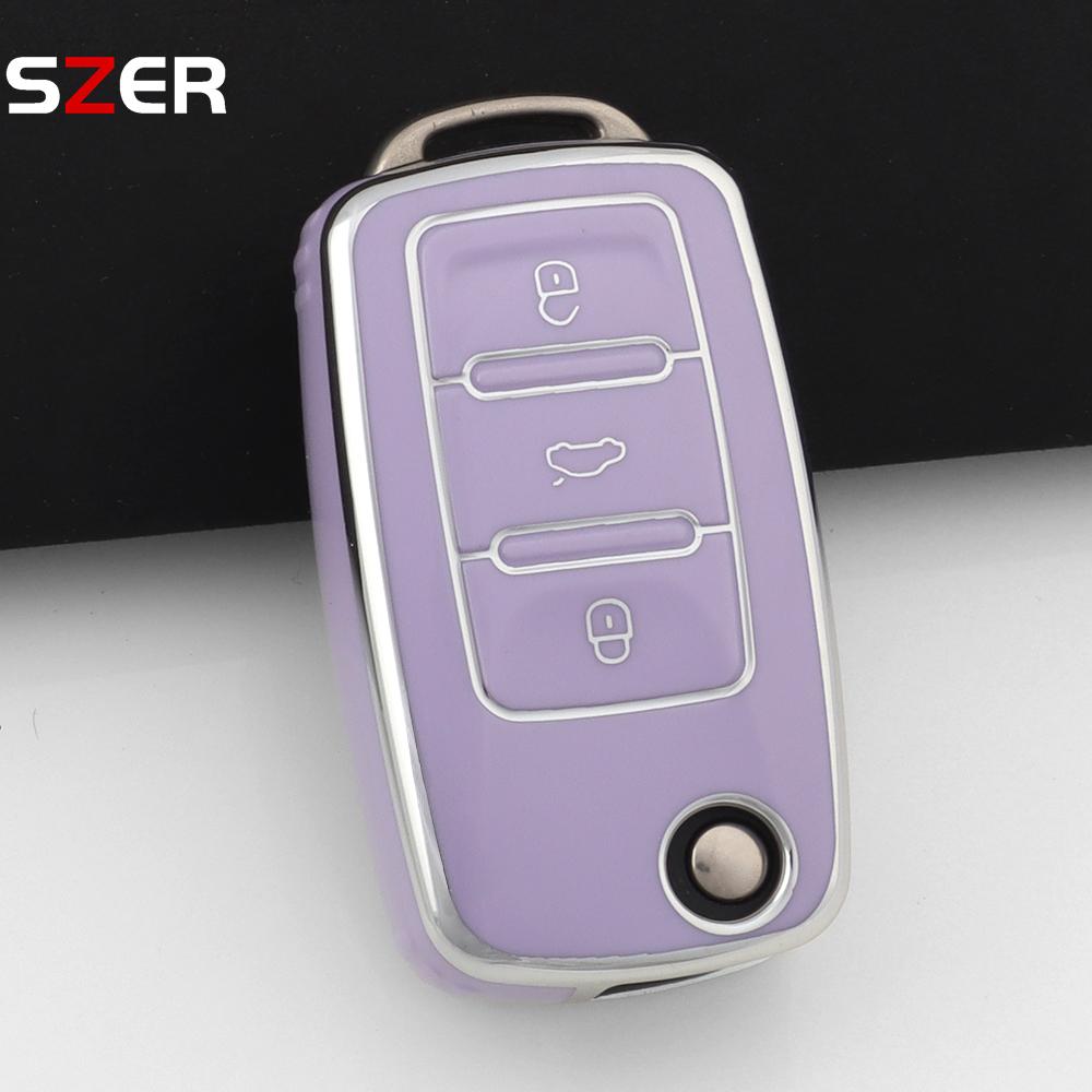 For Vw Volkswagen Polo Tiguan Passat B5 B6 B7 Golf 4 5 6 Mk6 Jetta Lavida Skoda Octavia Seat Leon Altea Tpu Car Key Case Cover