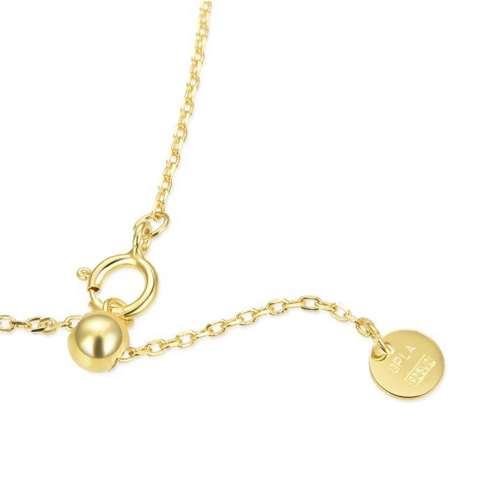 Collier - Lukza - Argent 925 - Zircon Multicolore - Or Jaune 18K - 42 Cm + 3 Cm D'extension