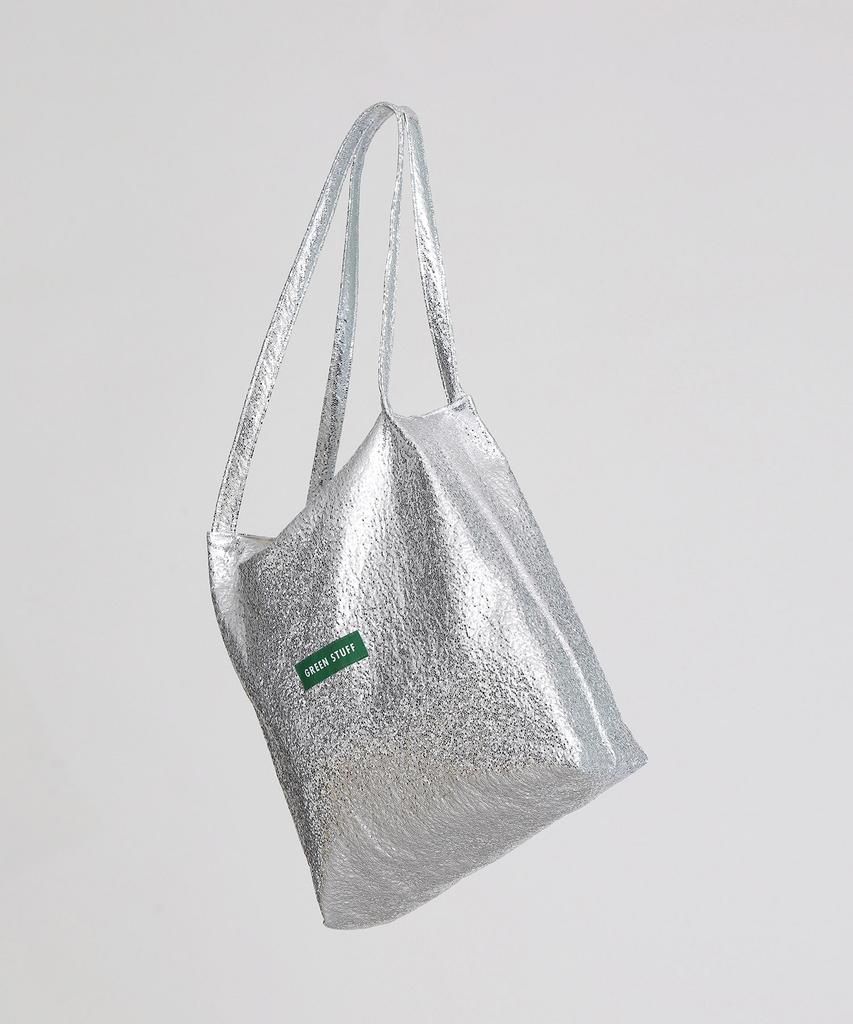 Green Stuff Effortlessly Boxy Shopper Bag 53 Sunlight Texture - Silver