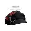 Punk Berets Metal Chain Unisex Headwear Accessory for Women Men Cabbie Hat for Halloween Cosplay Party Outfit