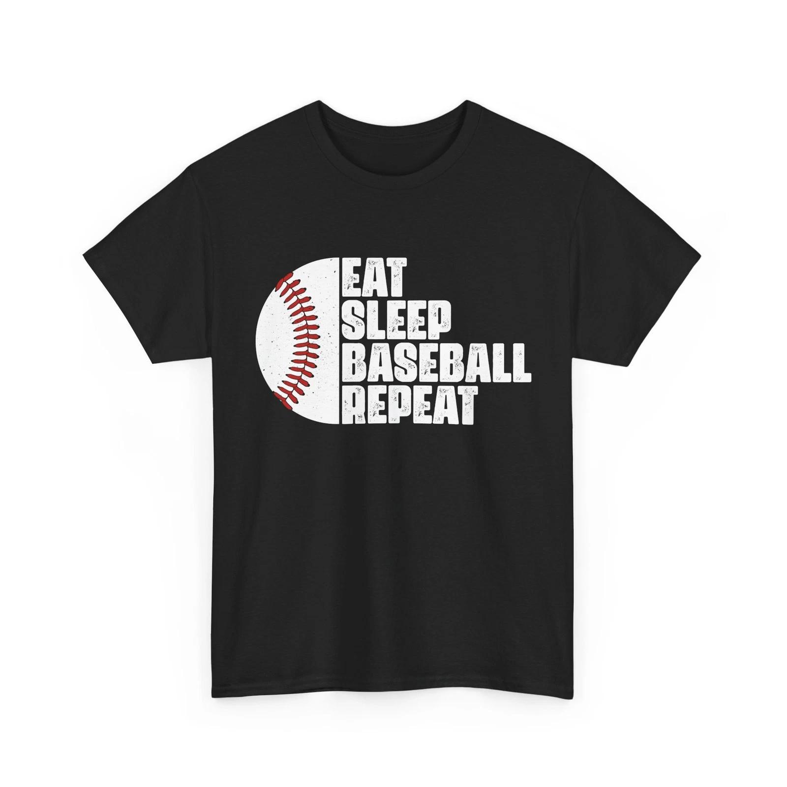 Baseball Shirt, Eat Sleep Baseball Repeat Sports Lovers Women Men Shirt S
