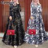 Oversized Women's Cotton Linen Dress Long Maxi Vintage T-shirt Sleeve Dress