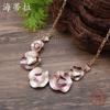 New enamel geometric flower necklace, women's exaggerated geometric petal zinc alloy necklace
