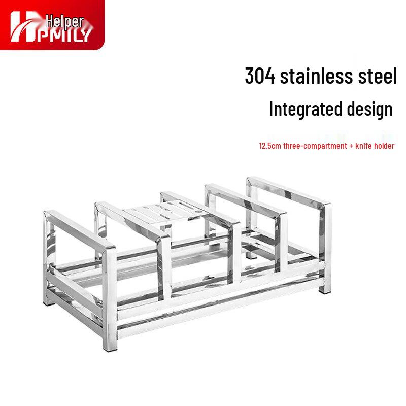 

HPMILY 304 Stainless Steel Countertop Knife & Chopping Board Rack