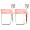 1/2Pcs350ml Overnight Oat Cup Glass With Lid And Spoon Seal Food Breakfast Cup Portable Cereal Milk Salad Yogurt CupKitchen Item