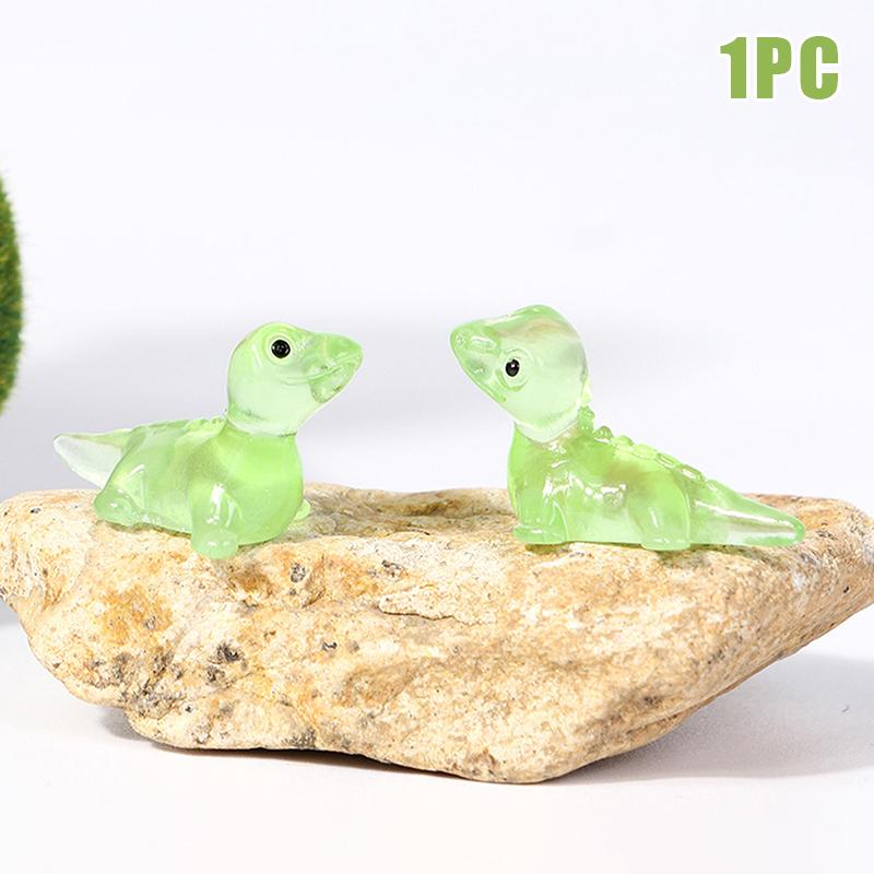 

Милые светящиеся кролики, мини-украшения для микропейзажа, миниатюрные фигурки для садоводства, изделия из смолы, украшения для дома зелёный