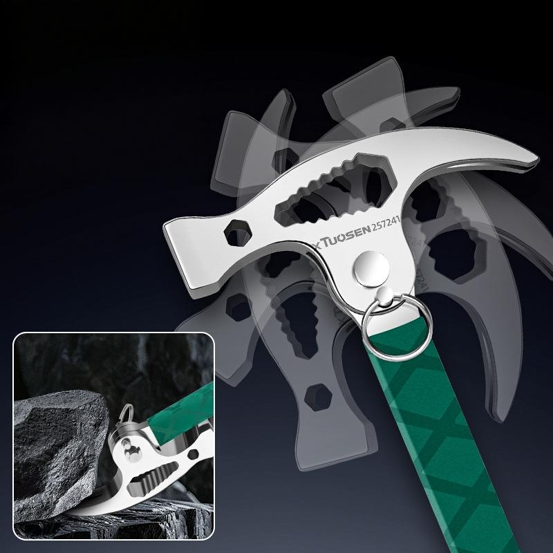 1Pcs Wrench Pry Bar Nail Lifting Multifunctional Sheep Horn Connected Hammer Woodworking Hammer Folding Sheep Horn Hammer