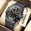 Luxury Square Men's Watches Waterproof Luminous Date Week Men Watch Stainless Steel Fashion Quartz Wristwatch