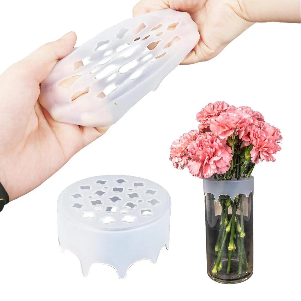 Silicone Blossom Grid Flower Arranger, Flexible Blossom Grid Floral Stem Holder for Vases,Reusable Flower Grid for DIY Arrangements Wedding Home Decor