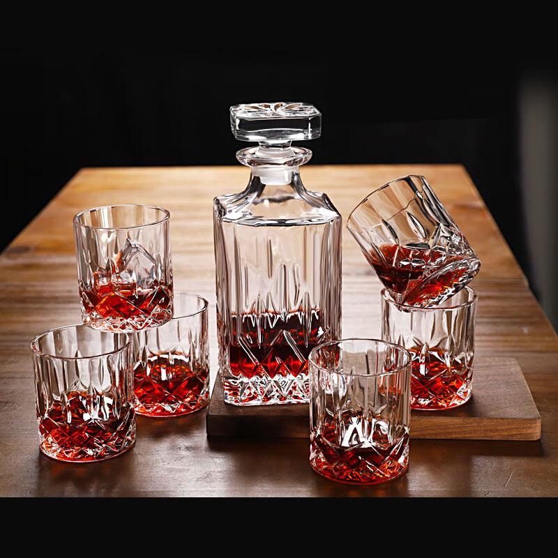Crystal Whiskey Decanter and Glass Set