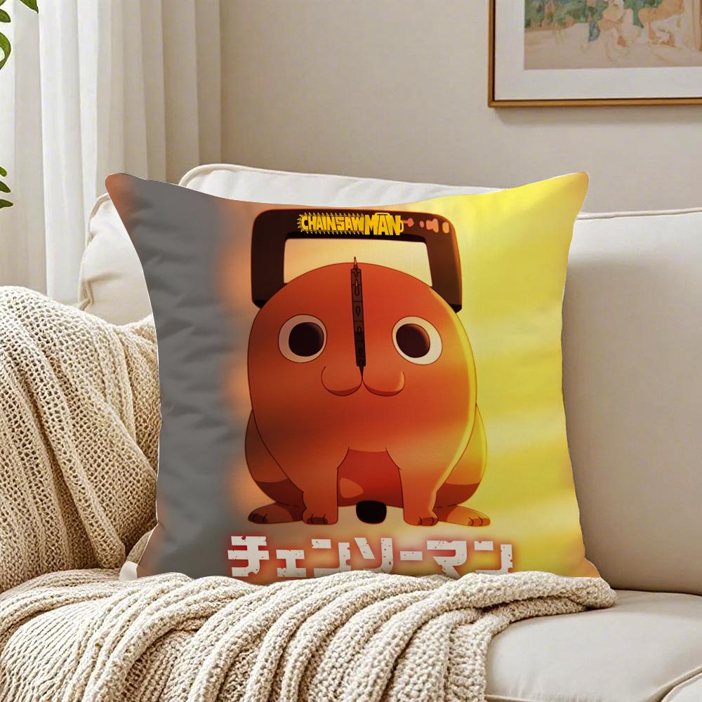 anime violent CChainsaw MMan Cushion Cover Pillowcase Antidustmite living Room Sofa Decor Cushion Room