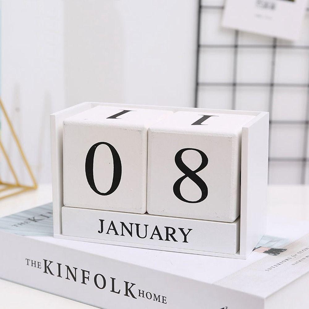 Pastoral Style Building Blocks Calendar Eternal Blocks Cube Calendar  Photography Props