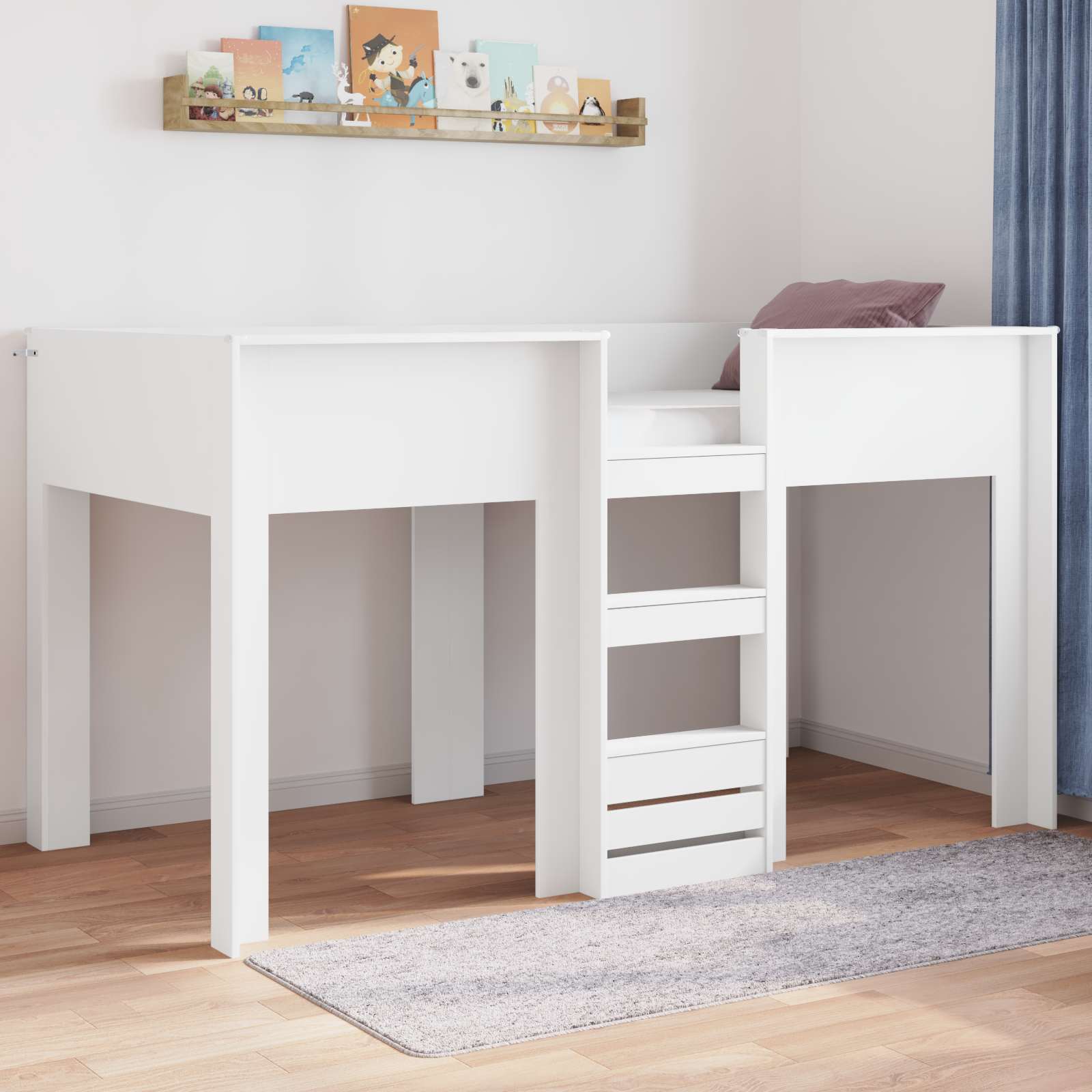 Etagenbett für Kinder Weiß 100 x 200 cm Holzwerkstoff