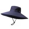 Spring and Summer New Men's Cm Sun Hat Bucket Hat Outdoor Sun Protection Hat Breathable Big Eaves Hat Climbing Hat Fishing