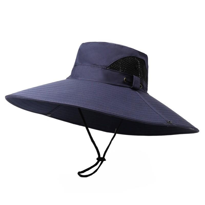 Spring and Summer New Men's Cm Sun Hat Bucket Hat Outdoor Sun Protection Hat Breathable Big Eaves Hat Climbing Hat Fishing
