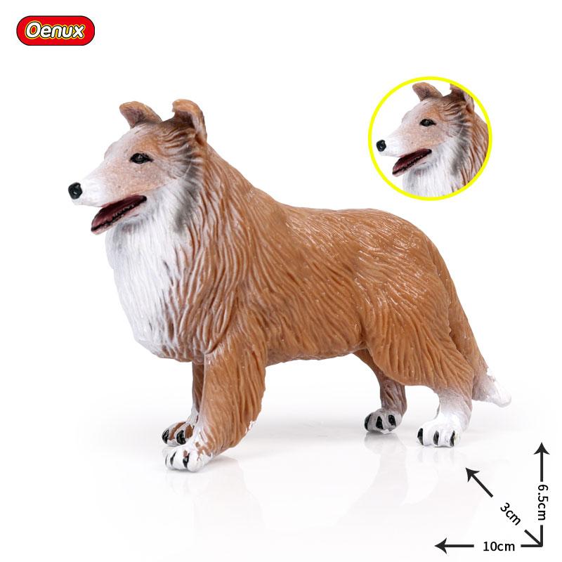 Oenux New Farm Dogs Pet Figurines Rottweiler Collie Huskie Bulldog Schnauzer Model Action Figures Cute Home Decoration Kids Toy
