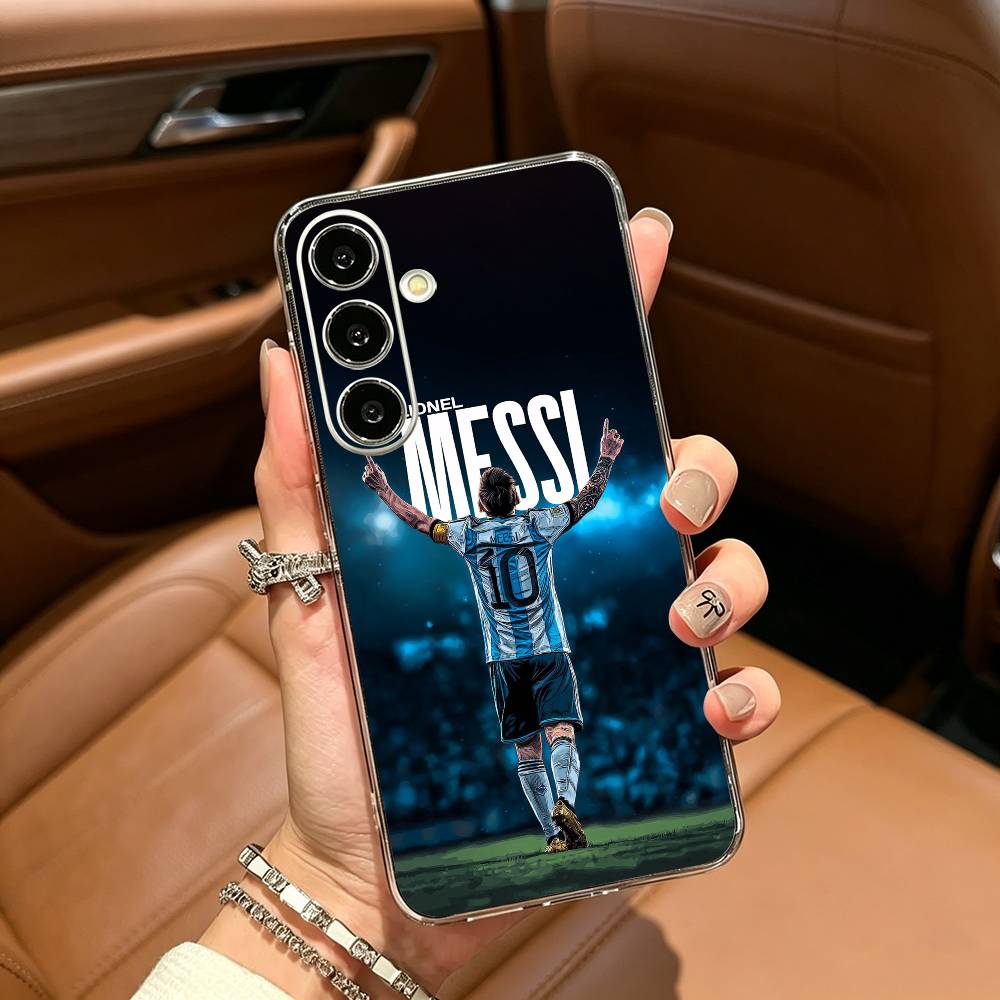 GOAT Football Player M-messi Clear Phone Case for Samsung Galaxy A71, A70, A52, A51, A40, A30