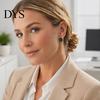 Boho Chic Fashion Earrings 1 Pair Vintage Oval Stud for Women, Retro Statement Commuter Accessories Office Gemstone Earrings, Gold Frame Chunky Stone