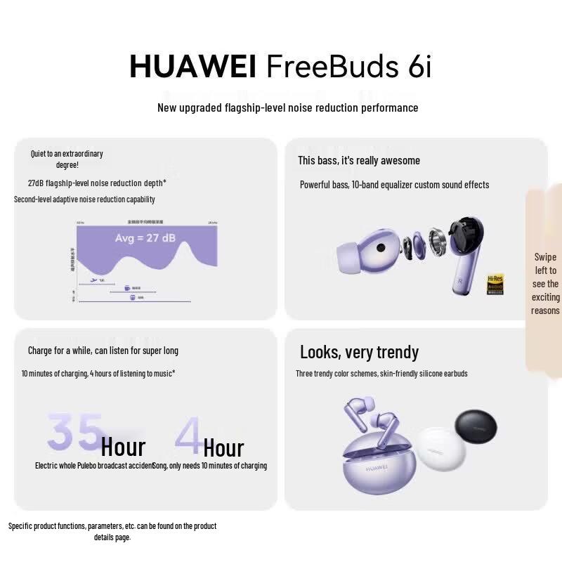 Huawei FreeBuds 6i Noise Cancelling Bluetooth Earbuds