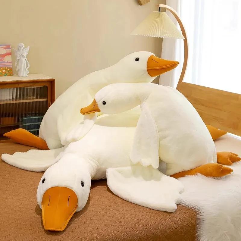 50-190Cm Cute Big White Goose Plush Toys Kawaii Huge Duck Sleep Pillow Cushion Soft Stuffed Animal Doll Birthday Gift For Kids