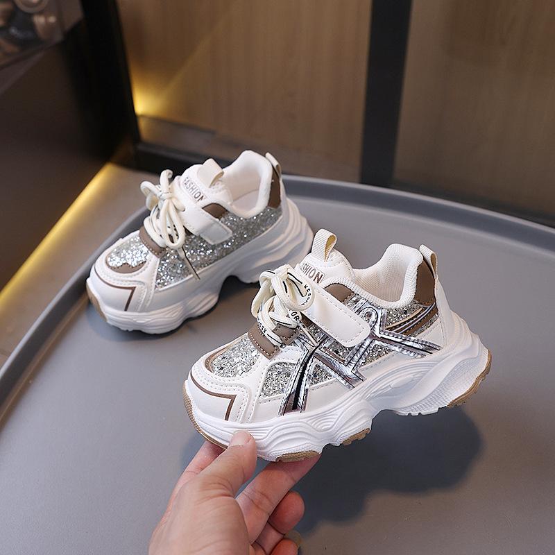 Children's sneakers 2025 spring and autumn baby girl shoes boys solid sole running shoes girls soft sole dad shoes tide