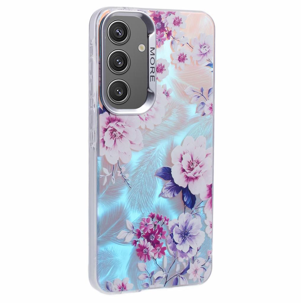 Pentru Samsung Galaxy A54 5G Husă Florală Laser Bling PC+TPU Husă Telefon