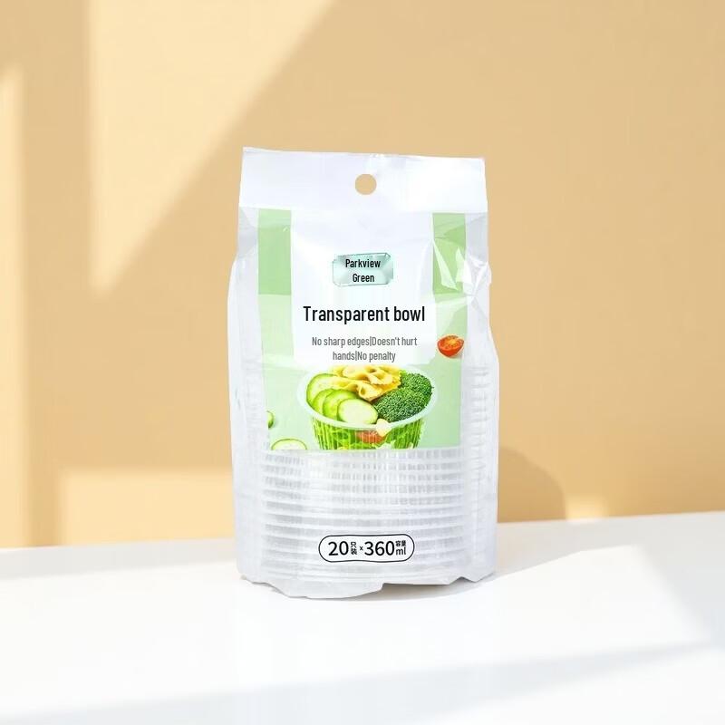 Fangcaodi 360ml Transparent Disposable Bowls
