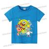 SpongeBobs Cartoon Tshirt for Children Cotton Soft Tee Boys Girls Tops Colorful Clothing Anime Printed Clothes Birthday Gift