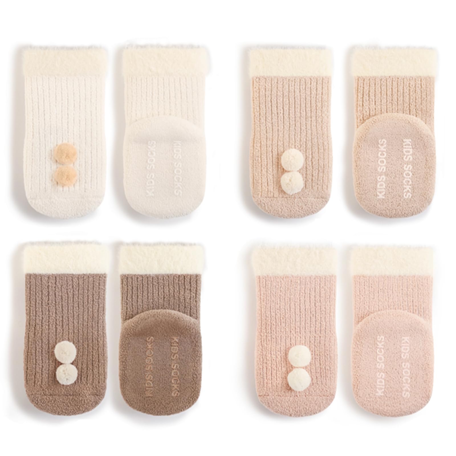 

Детские носки Baby Baby Fluffy Cold Room Warm Newborn Baby Set of 4 [HAYAHARU] Socks, Cute, Thick, Winter, Socks, Socks, Socks, Детские носки, Fluffy,