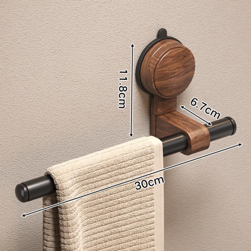 Plastics Walnut Wooden Towel Bar Space Aluminum Suction Mount Towel Bar  Bathroom accessories