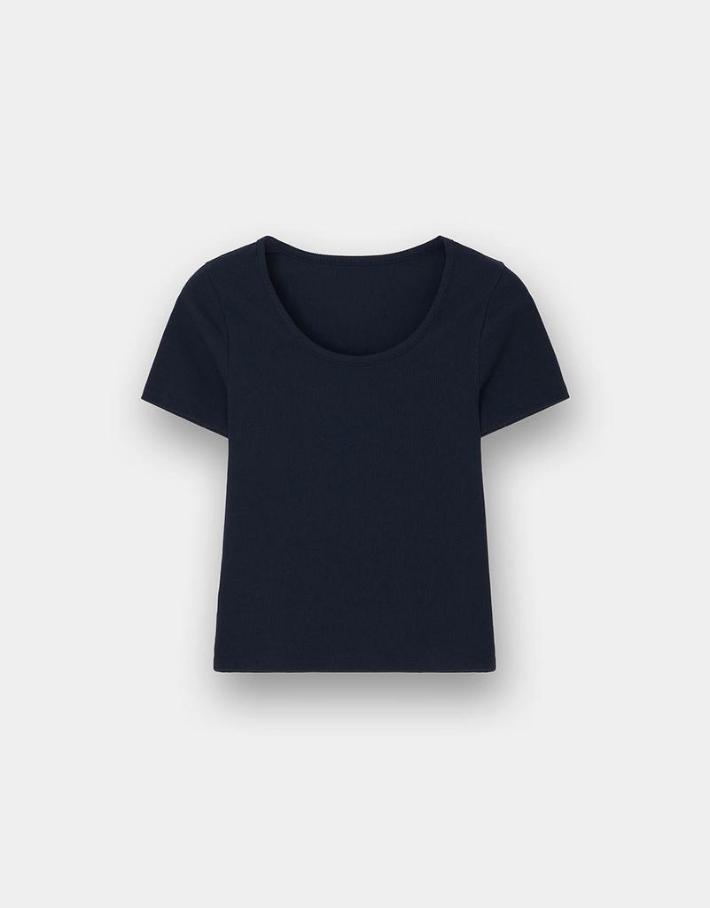 Giordano Ribbed U-Neck Short Sleeve Tee 325526 [3Color]