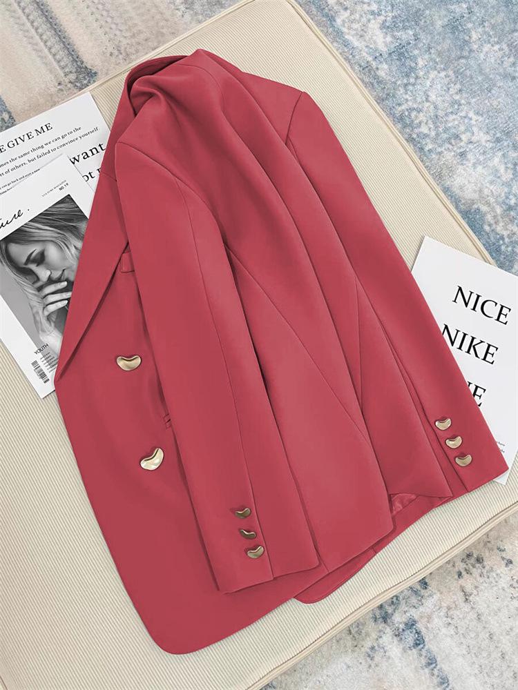 Korean Grey British-Style Women's Fashion Suit Jacket