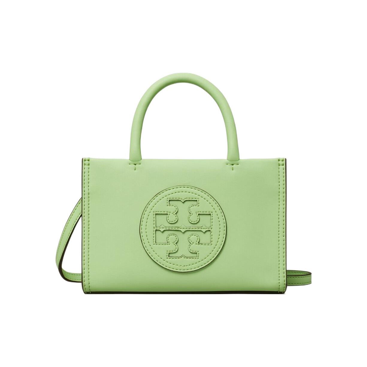 

Tory Burch Ella Magnetic Snap Adjustable Detachable Shoulder Strap Leather Tote Shopping Bag Crossbody Handbag Mini Women tote Green 145613-300 Basic Set (Bag+Dust Bag)