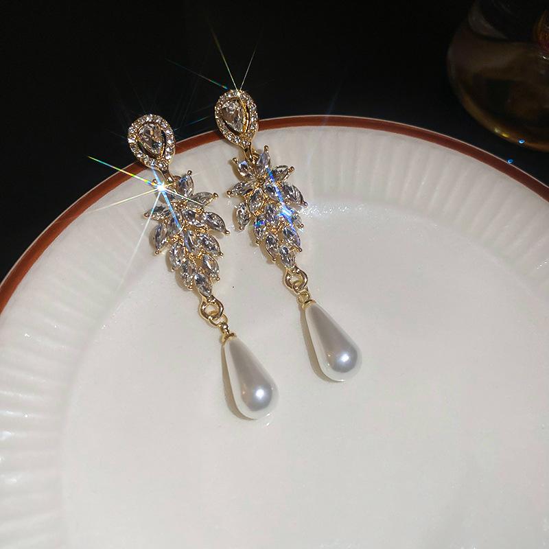 Lily Of The Valley Leaf Water Drop Resin Dangle Earrings For Women Partysu New In Earring Hook Vintage Fashion Cheongsam Jewelr